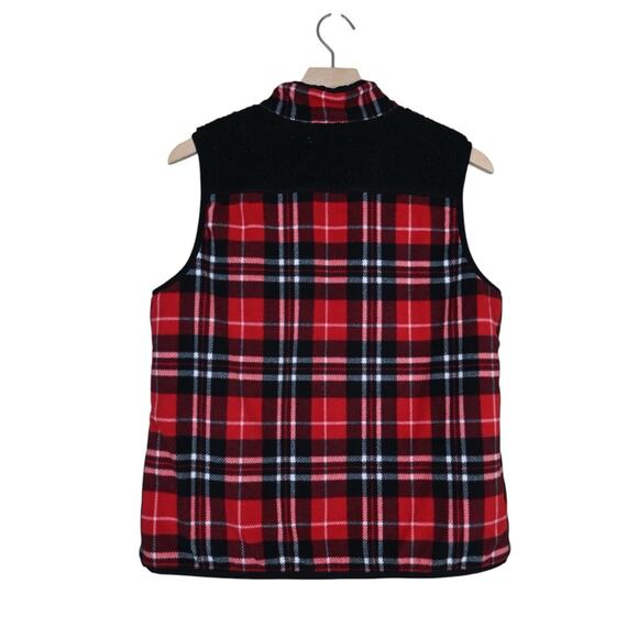 Talbots Thermawear Womens MP Reversible Zip Front Fleece Lined Plaid Vest - Picture 2 of 9